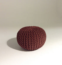 Load image into Gallery viewer, Handmade Round Knitted Pouf | Marsala | 50x35cm
