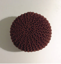 Load image into Gallery viewer, Handmade Round Knitted Pouf | Marsala | 50x35cm

