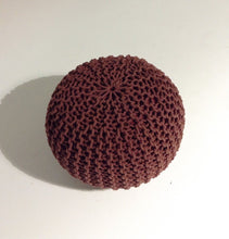 Load image into Gallery viewer, Handmade Round Knitted Pouf | Marsala | 50x35cm
