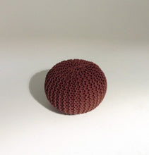 Load image into Gallery viewer, Handmade Round Knitted Pouf | Marsala | 50x35cm
