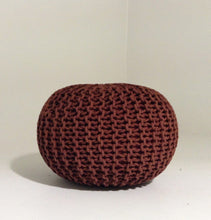 Load image into Gallery viewer, Handmade Round Knitted Pouf | Marsala | 50x35cm
